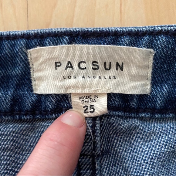 PacSun Cutoff Denim Mini Skirt Size 25 - Picture 5 of 8